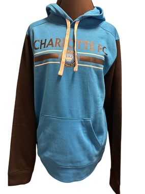 Men's Blue and Black Hooded Pullover